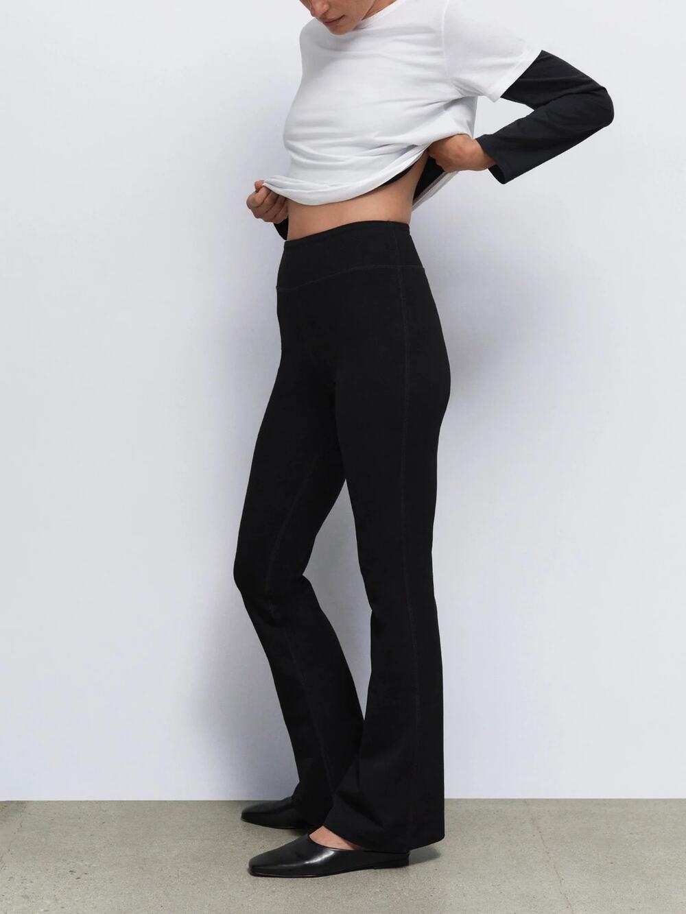 NWOT new organic stretch bootcut pant black mate the label